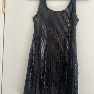 Black Sequin Mini Dress